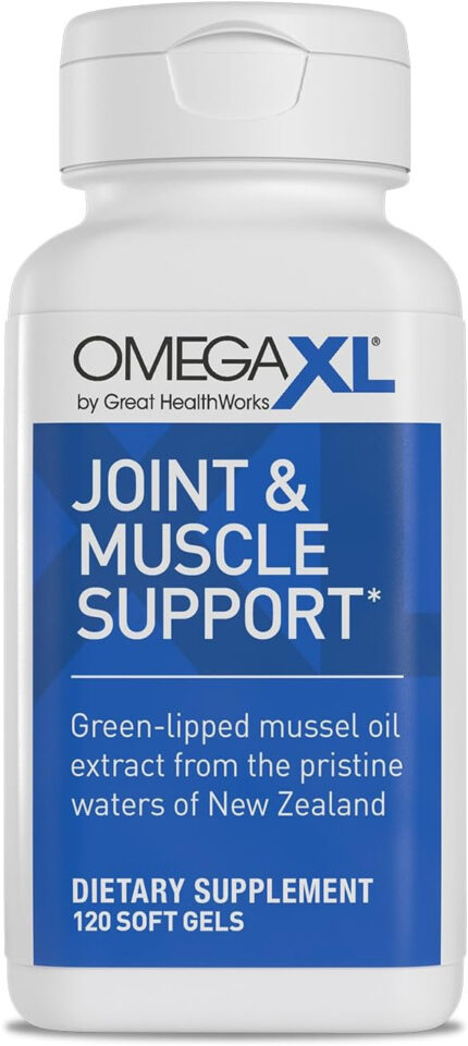 OmegaXL Joint Support Supplement, for Relief - Green Lipped Mussel Oil, Soft Gel Pills, Drug-Free, 60