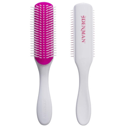 Denman Curly Hair Brush D3 (Black & Red) 7 Row Styling Brush for Detangling, Separating, Shaping and Defining Curls - For Women